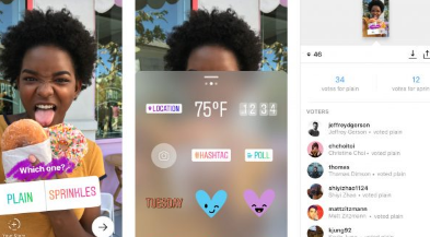 Instagram故事通过贴纸民意调查得到更新