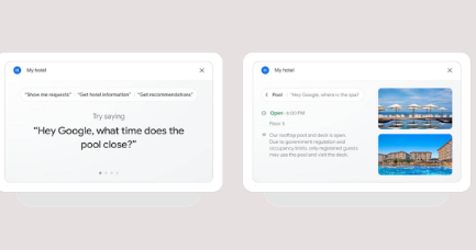 酒店中的GoogleNestHub保证安全免提住宿