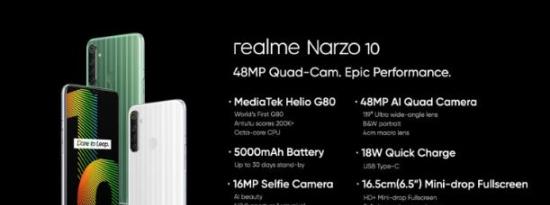 科技动态:备受期待的Realme Narzo 10和Narzo 10A正式在印度亮相