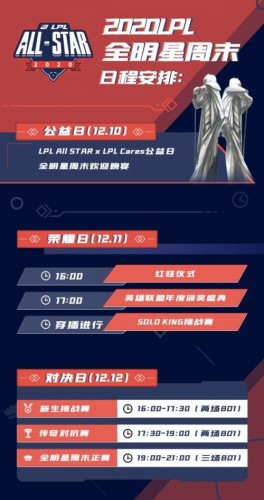 2020LPL全明星周末赛程时间 2020LPL全明星周末比赛内容