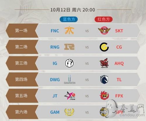 《LOL》S9小组赛赛程 S9小组赛10月12日到10月20日赛程时间 S9直播地址