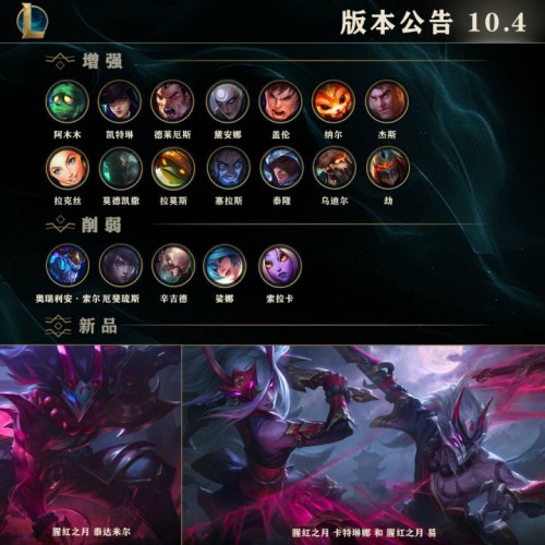 游戏动态：《LOL》10.4版本更新内容：多位英雄重创 软辅退出荧幕